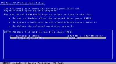 XP Partition